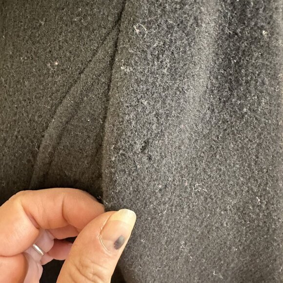 Fleet Street Womens Hooded Black Zip Up Coat Wool Blend Medium Jacket - Picture 14 of 16